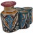 Moroccan Mid 20th Century Moorish Colorful Ceramic Inkwell With Catchall For Sale - Image 3 of 9