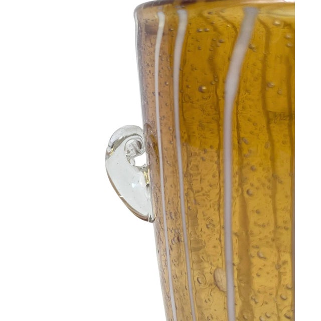 Venini Vintage Italian Amber Glass Ice Bucket by Venini For Sale - Image 4 of 7