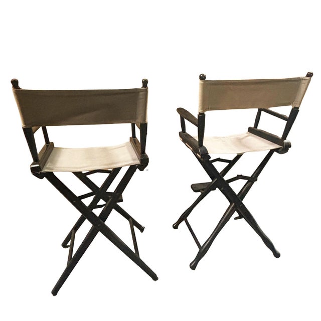 1980s Appalachian Beech Directors Chairs Pair by Gold Medal Folding Furniture Co, Pair For Sale - Image 4 of 7