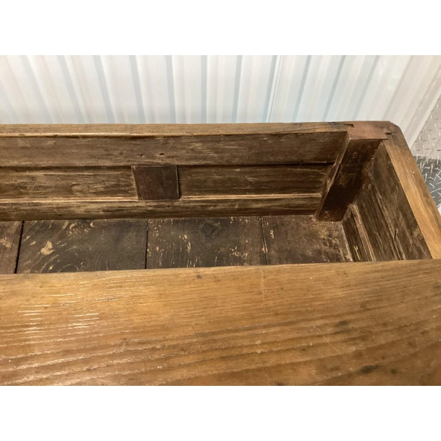Wood French Chestnut Farmhouse Coffee Table W/Storage For Sale - Image 7 of 10