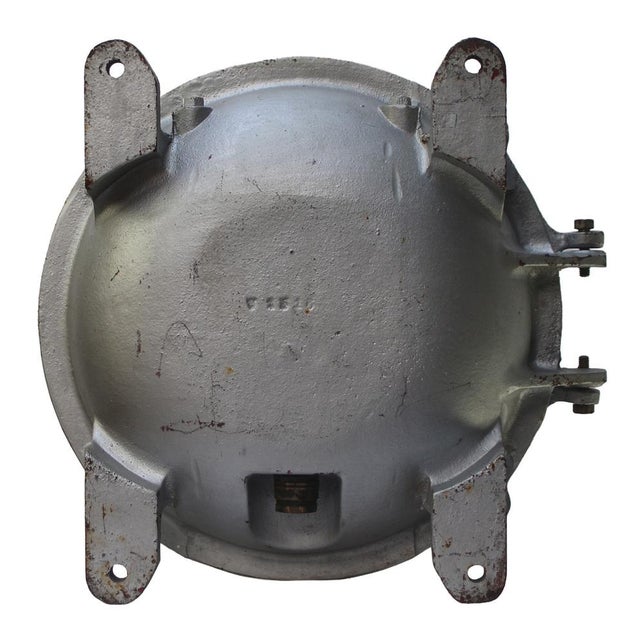 Vintage French Industrial Grey Cast Iron and Clear Glass Wall Light For Sale - Image 6 of 7