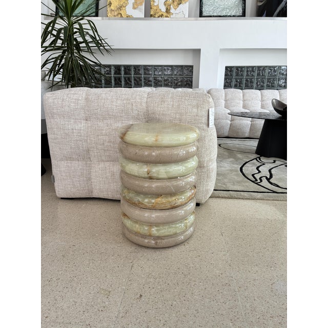 Onyx and Marble Side Table by Forzini For Sale - Image 6 of 13