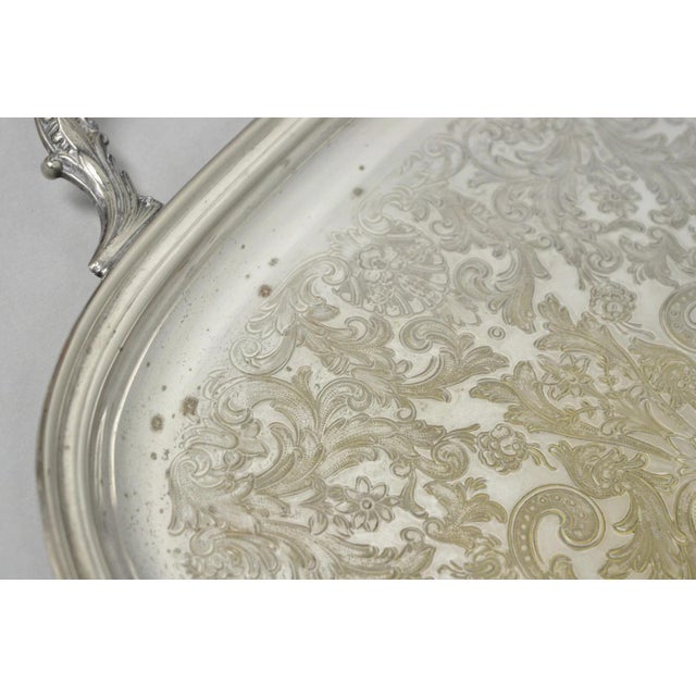 Vintage "President's Club 1961" Silver Plated Award Serving Platter Butlers Tray For Sale - Image 9 of 11