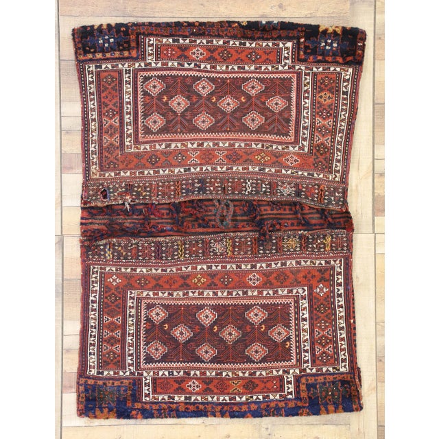 Antique Persian Saddlebag - 03'05 X 05'02 For Sale - Image 11 of 13