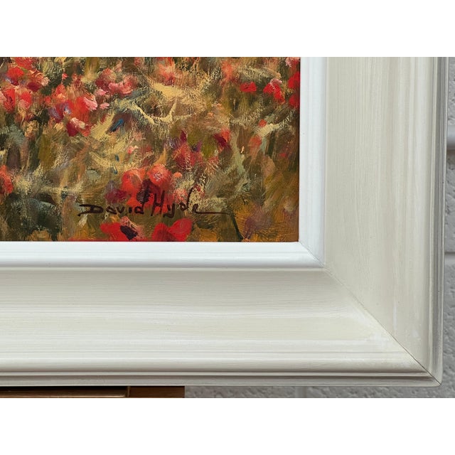 Late 20th Century Vintage Impressionist English River Landscape Painting with Flowers & Figures 1985 For Sale - Image 5 of 16