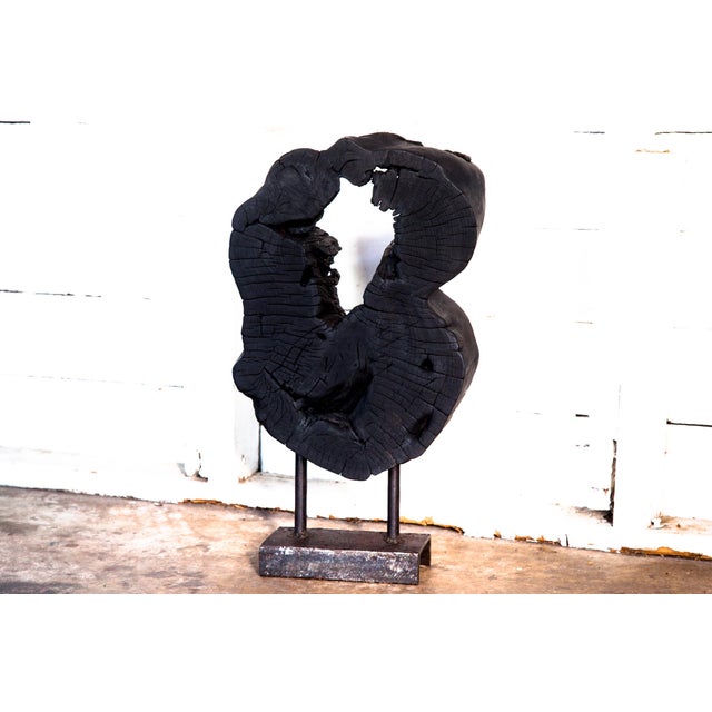 2020s Devi Collection Yakisugi Modern Organic Black Wood Sculpture For Sale - Image 5 of 8