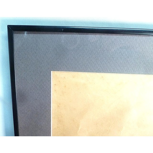 1940s Samurai Warrior Signed Original Scroll Painting, Framed 29"x20" For Sale - Image 4 of 7