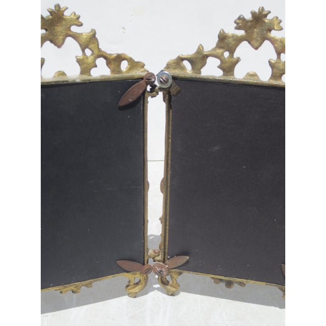Antique Rococo Cast Brass Portrait Frames Hinged Pair For Sale In New York - Image 6 of 6