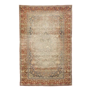 Late 19th Century Persian Mohtesham Kashan Rug, 04'05 X 06'10 For Sale