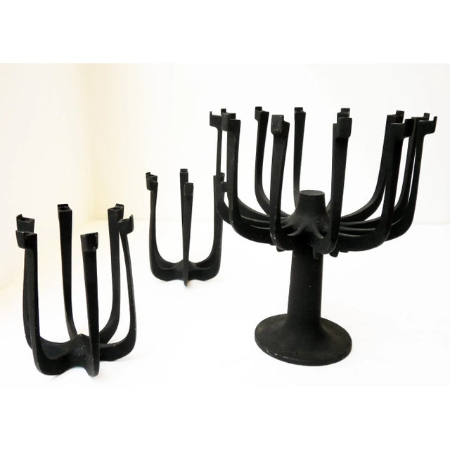 Danish Candleholders by Gunnar Cyren for Dansk, 1960, Set of 3 For Sale - Image 4 of 10