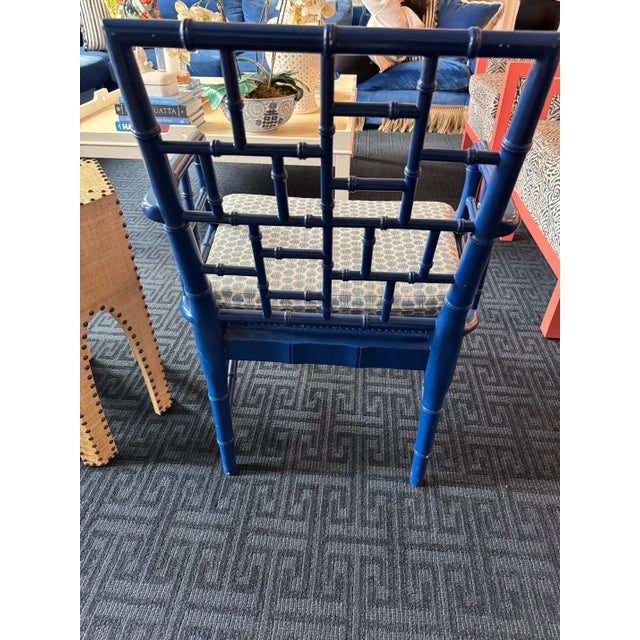 Chippendale Custom Set of 2 Kravet Fabric Chippendale Chairs For Sale - Image 3 of 10