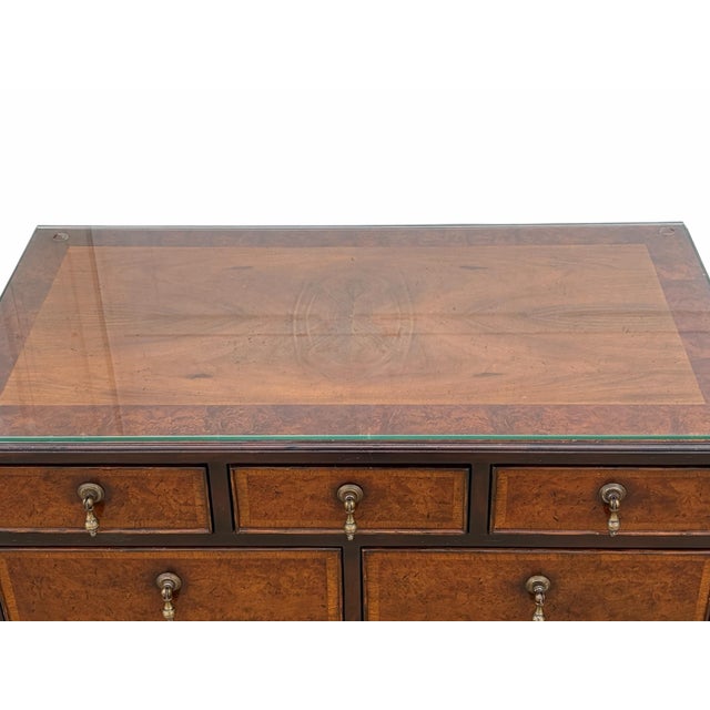 Late 20th Century Baker Milling Road Cherry Burlwood Georgian Dressers - A Pair For Sale In Chicago - Image 6 of 8