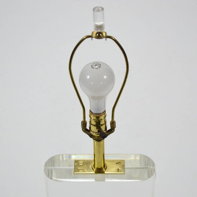 Metal Stunning Lucite Table Lamp in the Manner of Karl Springer For Sale - Image 7 of 10