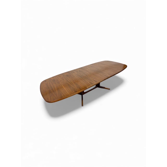 Mid-Century Danish Modern Oval Walnut Dining Table For Sale In Philadelphia - Image 6 of 9