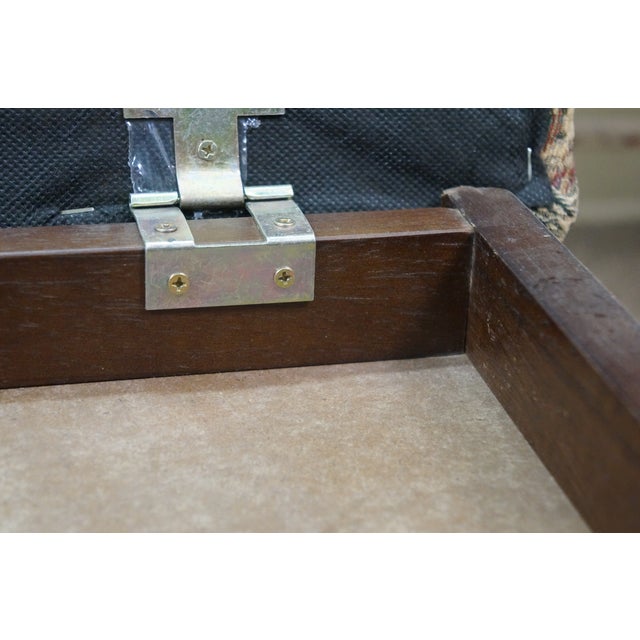 Vintage Oak Gliding Rocking Footstool Foot Rest Storage Ottoman 20" For Sale - Image 16 of 18