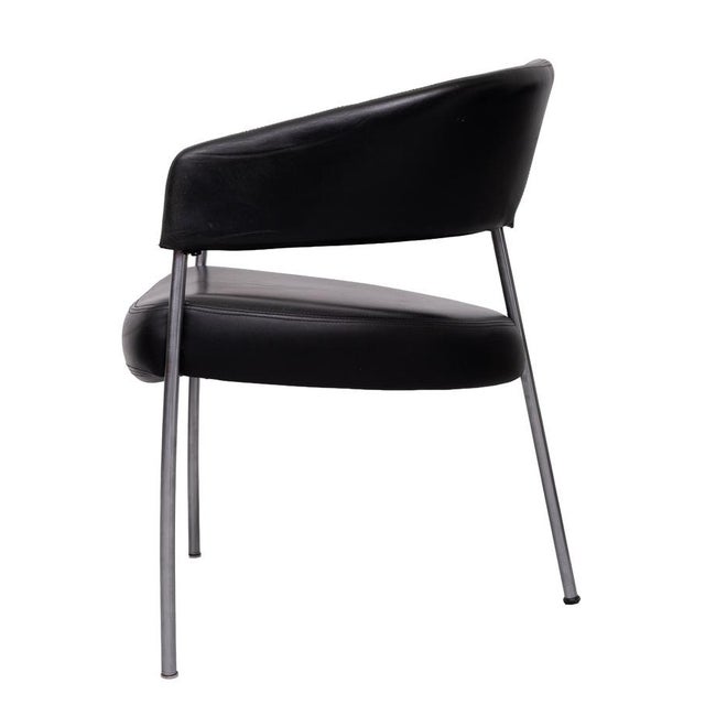 Vintage Black Leather Dining Chairs from Castelijn, 1990s, Set of 4 For Sale - Image 11 of 15