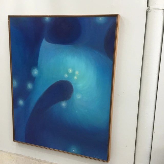 1987 Howard John Besnia Large Abstract Acrylic on Canvas Painting For Sale - Image 9 of 11