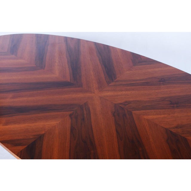 Functionalism Oval Table in Chrome and Walnut from Kovona, Czechia, 1960s For Sale - Image 12 of 14