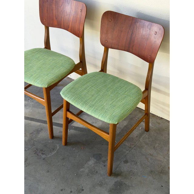 Ib Kofod-Larsen Set of 2 Teak Dining Chairs by Ib Kofod-Larsen for Christensen & Larsen - Danish Modern 1960s For Sale - Image 4 of 10