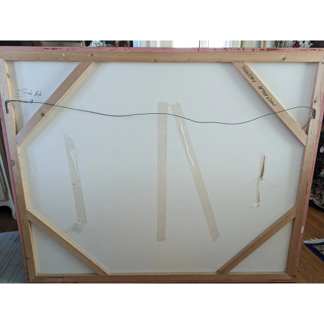 1990s 1990s "Sunday Afternoon" Pastel Gouache by Jerry Sic For Sale - Image 5 of 10