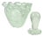 Murano Leaf Shape Mortar and Pestel Ashtray Set Art Deco Clear Control Bubbles Italian Art Glass For Sale