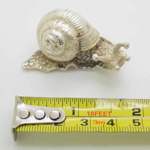 Vintage Italian Handmade Genuine Silver Life Size Snail Solid Figurine, Made in Vicenza (Vi, Italy) For Sale - Image 11 of 11