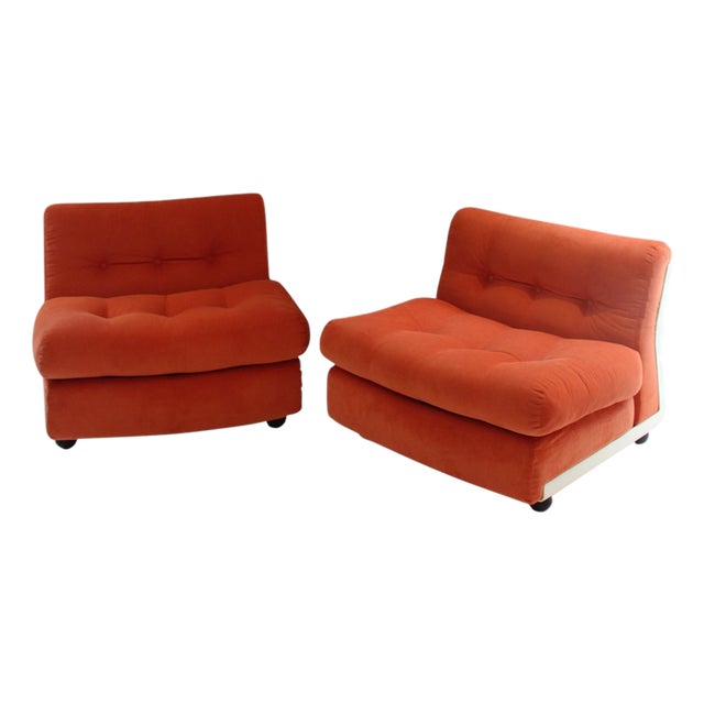 Amanta Lounge Chairs by Mario Bellini, Italy, 1973, Set of 2 For Sale
