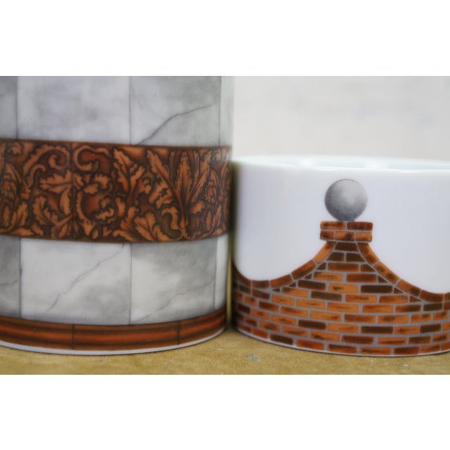 Brick Red 1980s Taitu Palladio Emilio Bergamin Architectural Brick China Dinner Service - 55 Pcs For Sale - Image 8 of 12