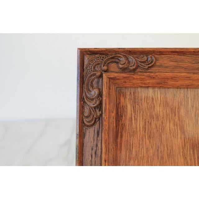 Brown Vintage Ornate Carved Wood Picture Frame 5"x7" For Sale - Image 8 of 10