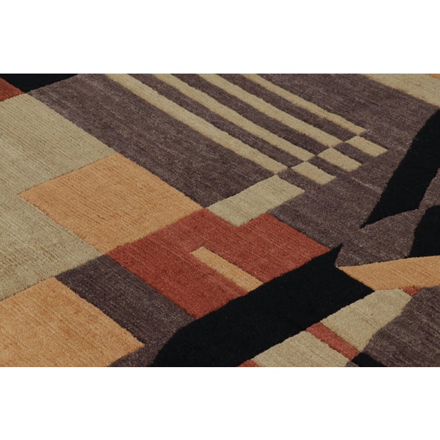 Rug & Kilim Rug & Kilim’s Art Deco Style Rug in Beige-Brown With Geometric Patterns For Sale - Image 4 of 10