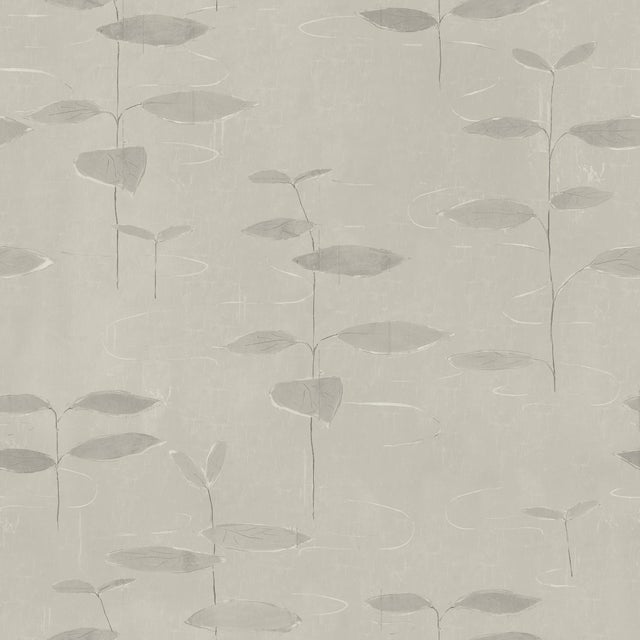 Art Deco Lilies Wallpaper by Paule Marrot in Gray For Sale - Image 3 of 3