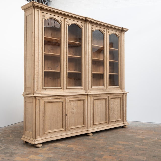 19th Century Oak Glass-Fronted Bookcase, 1890 For Sale - Image 11 of 13