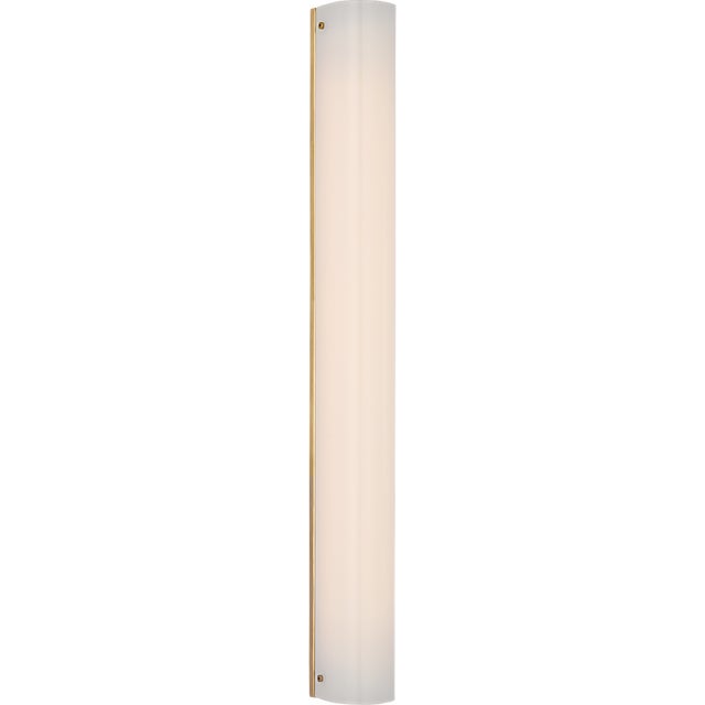 Barbara Barry for Visual Comfort Signature Penhold 30" Bath Light in Soft Brass with White Glass For Sale