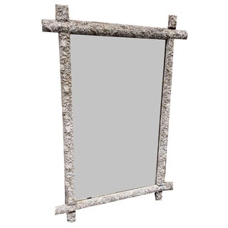 Antique 19th Century French Carved Wood & Gesso Ornate Frame Mirror For Sale