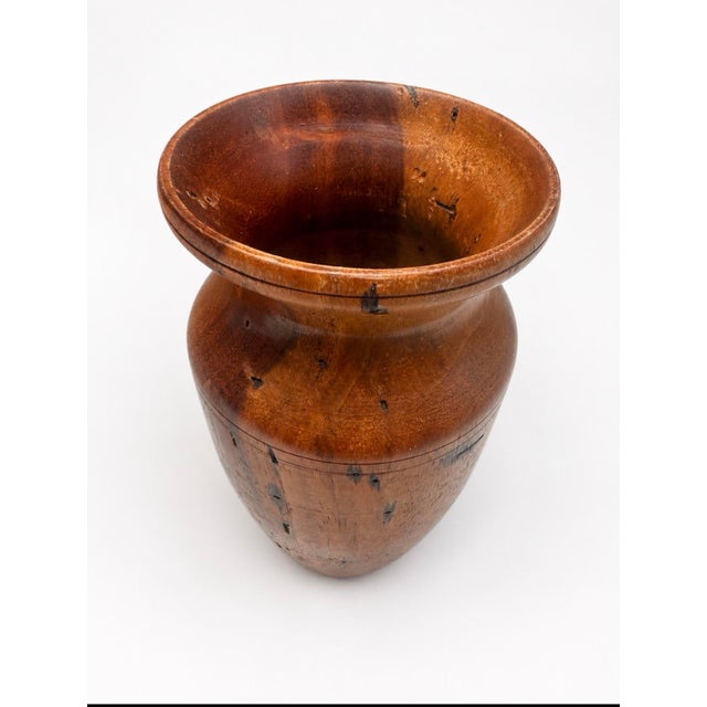 Mid 20th Century Pair of Signed h.p. Hand-Turned Exotic Wood Vases For Sale - Image 5 of 7
