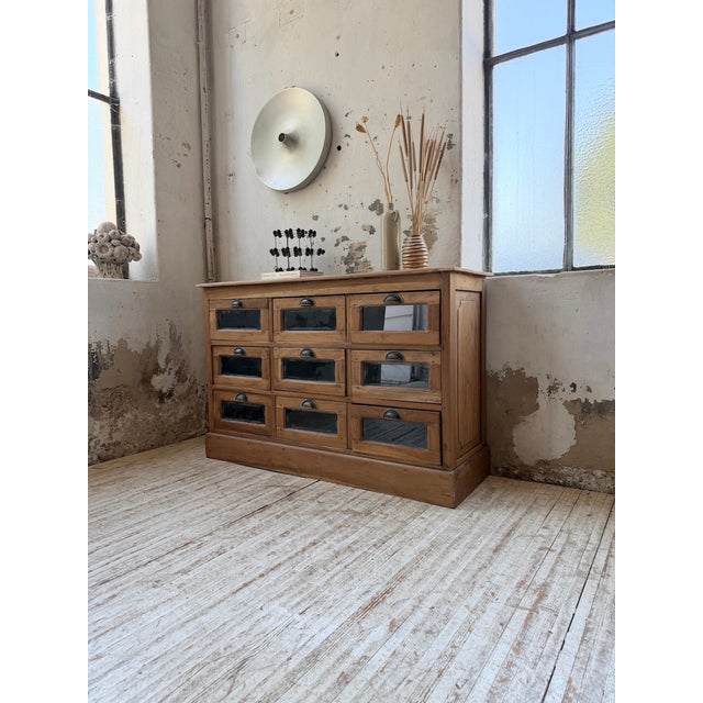 Wood Walnut Seed Merchant Sideboard, 1950 For Sale - Image 7 of 18