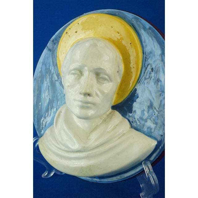 Ceramic Sculpture Medallion Plaque of Saint Francis, 1930s For Sale - Image 17 of 18