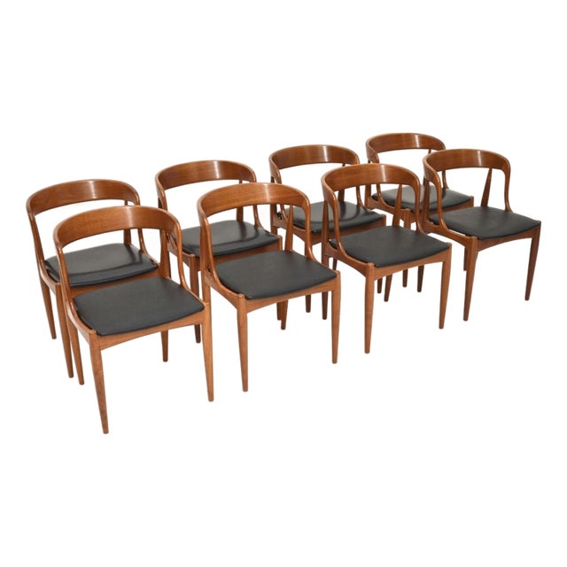Vintage Danish Teak Dining Chairs from Johannes Andersen, 1960s, Set of 8 For Sale