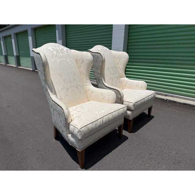 2010s Pair of Ethan Allen Selby Wing Chairs For Sale - Image 5 of 11