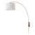 Mid-Century Modern Scalloped Wall Arc Lamp - Weathered Brass, White Linen, Diffuser For Sale