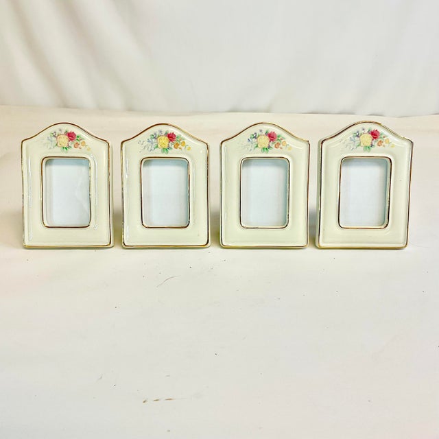 This is a lovely collection of Four Petite Ceramic Picture Frames from the 1950s. Each has a colorful botanical bloom at...