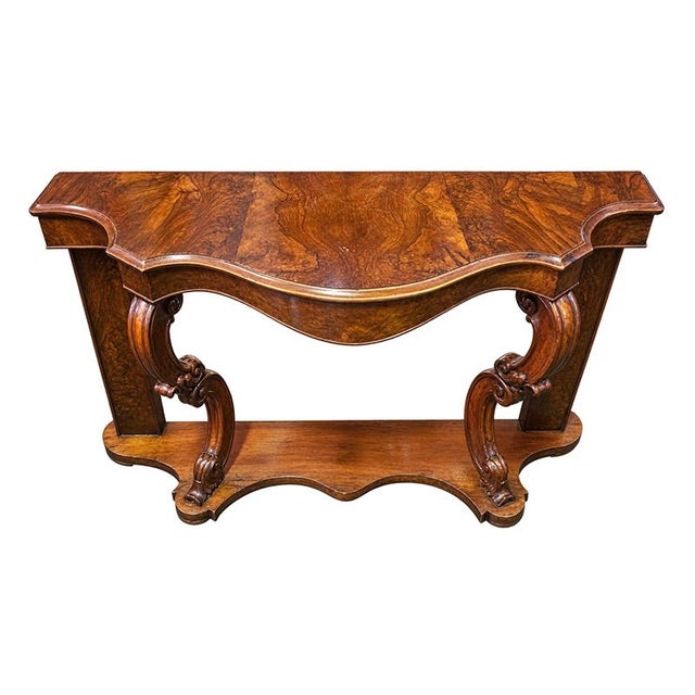 19th Century Walnut Burl Console Table Louis Philippe For Sale - Image 4 of 6