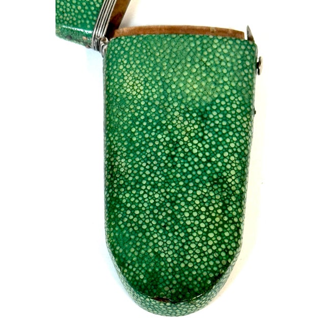 18th Century Green Shagreen and Silver Eyeglass Case with Monogram For Sale - Image 16 of 18