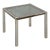 French Modern Square Low Side Table of Chrome and Brass With Smoked Glass Top For Sale
