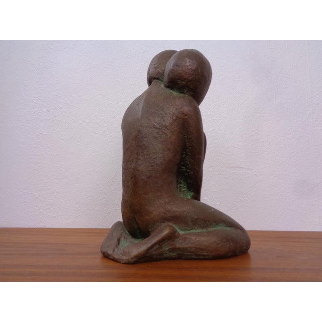 Handcrafted Stoneware Loving Couple Figure from Achatit Werkstätten, Germany, 1960s For Sale - Image 10 of 18