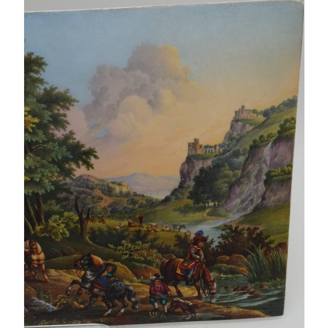 Andre Alfred, Animated Landscape, 1834, Painting on Paris Porcelain For Sale - Image 10 of 18