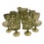 1960s Mid-Century Modern Fenton Colonial Green Glass Pitcher With Assorted Stem Ware - 15 pcs For Sale