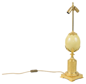Ostrich Egg Table Lamp Attributed to Maison Charles, 1970s