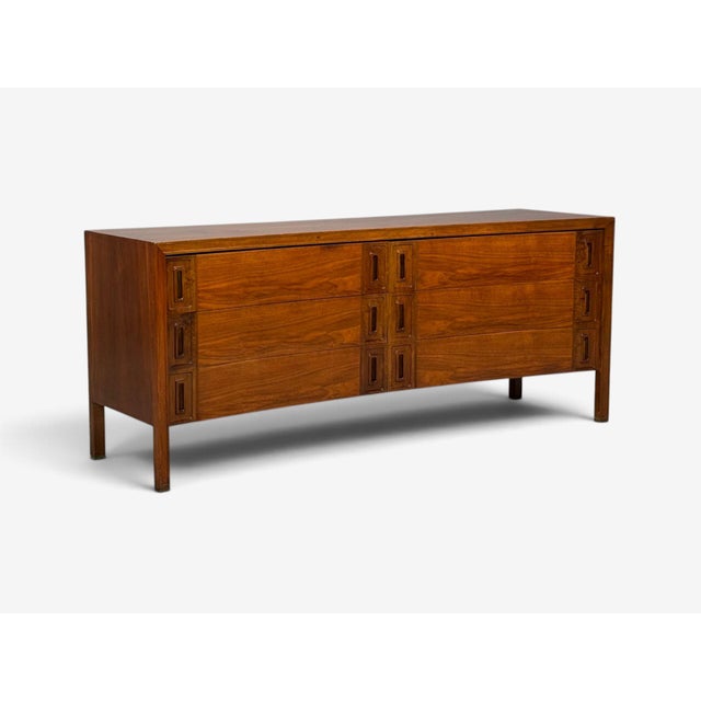 1950s Edmond Spence, Concave Dresser, Stained Wood, Brass, Sweden, 1950s For Sale - Image 5 of 17