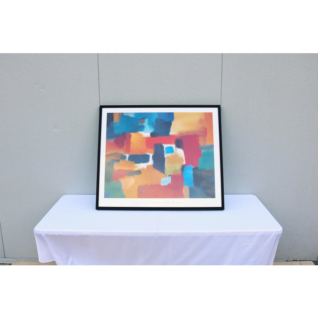 Fabulous abstract expressionism artwork print by artist Nancy Ortenstone, titled Fields of Music. The artwork is a vibrant...